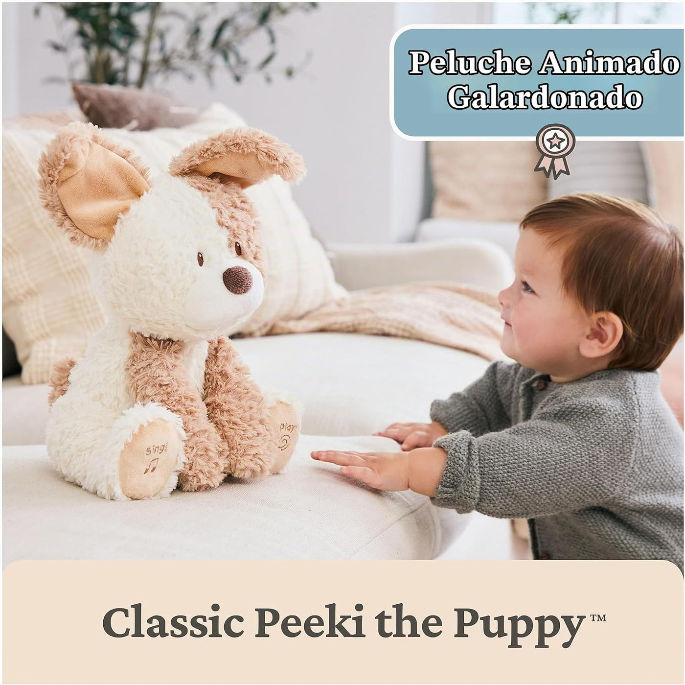 GUND Muñeco de peluche Baby Peek-a-Boo Peeki Puppy, animal de peluc...