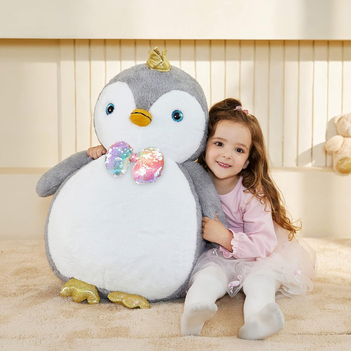 EARTHSOUND - Peluche gigante de pingüino de felpa de tamaño grande,...