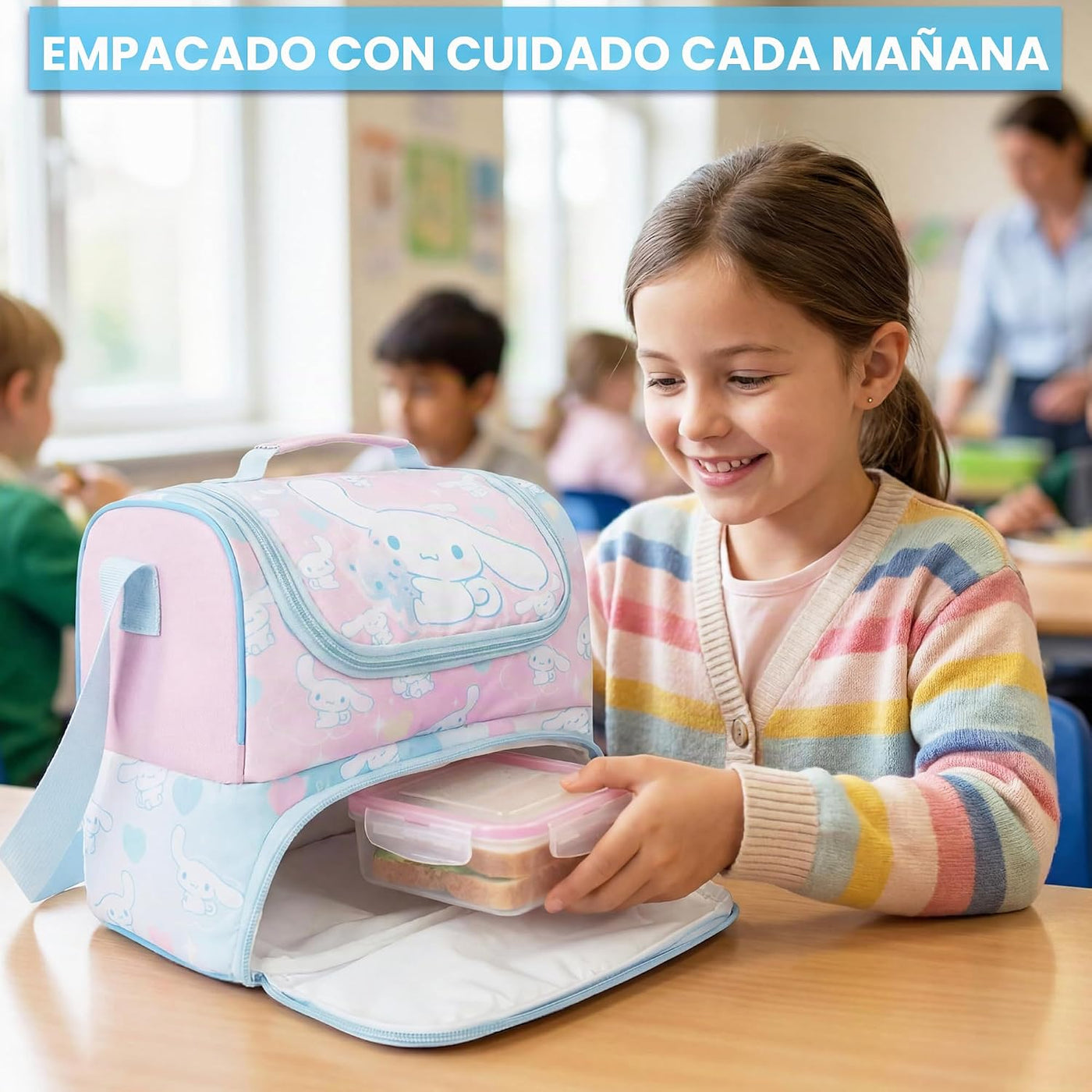 Get Trend Sanrio Cinnamoroll Bolsa de almuerzo aislada para niñas p...