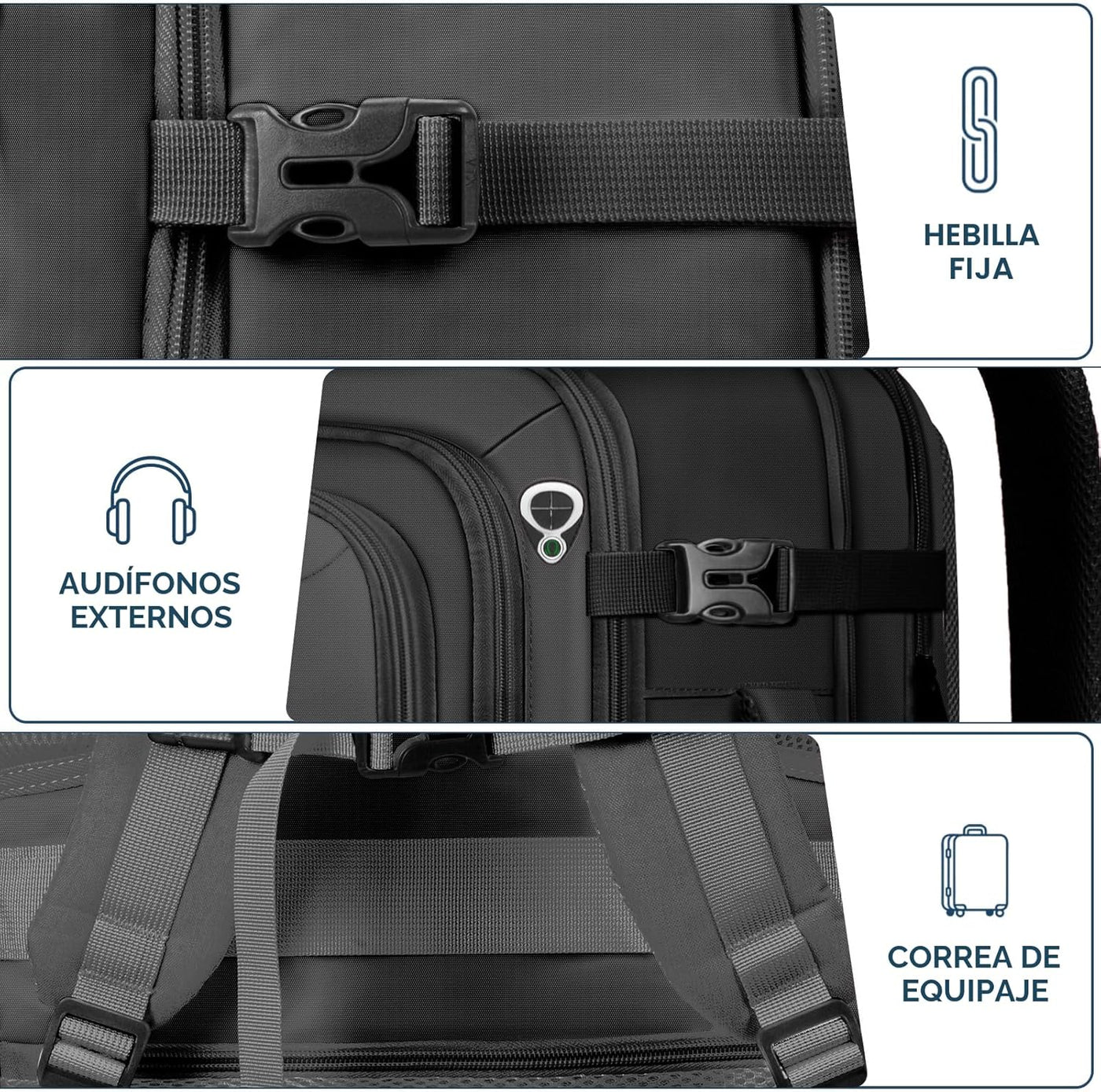 Fxcelets Mochila de viaje para hombres, mochila de mano aprobada po...