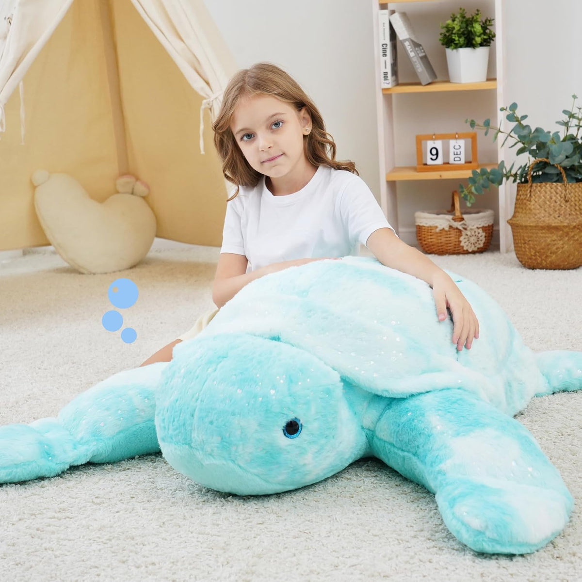 Jrystar - Animal de peluche gigante de tortuga marina, almohada de...