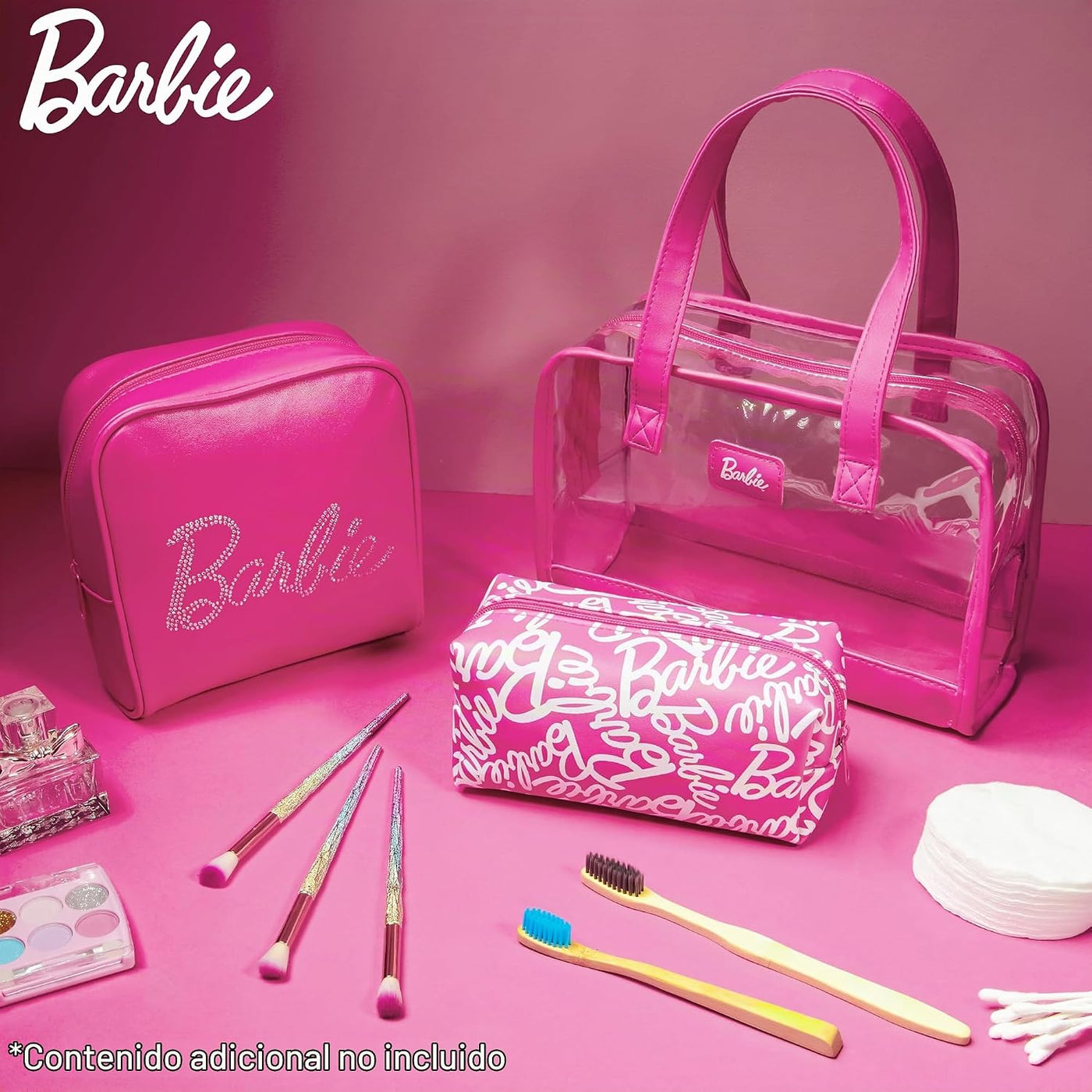 Get Trend Barbie - Bolsa de maquillaje con cremallera de 3 piezas p...