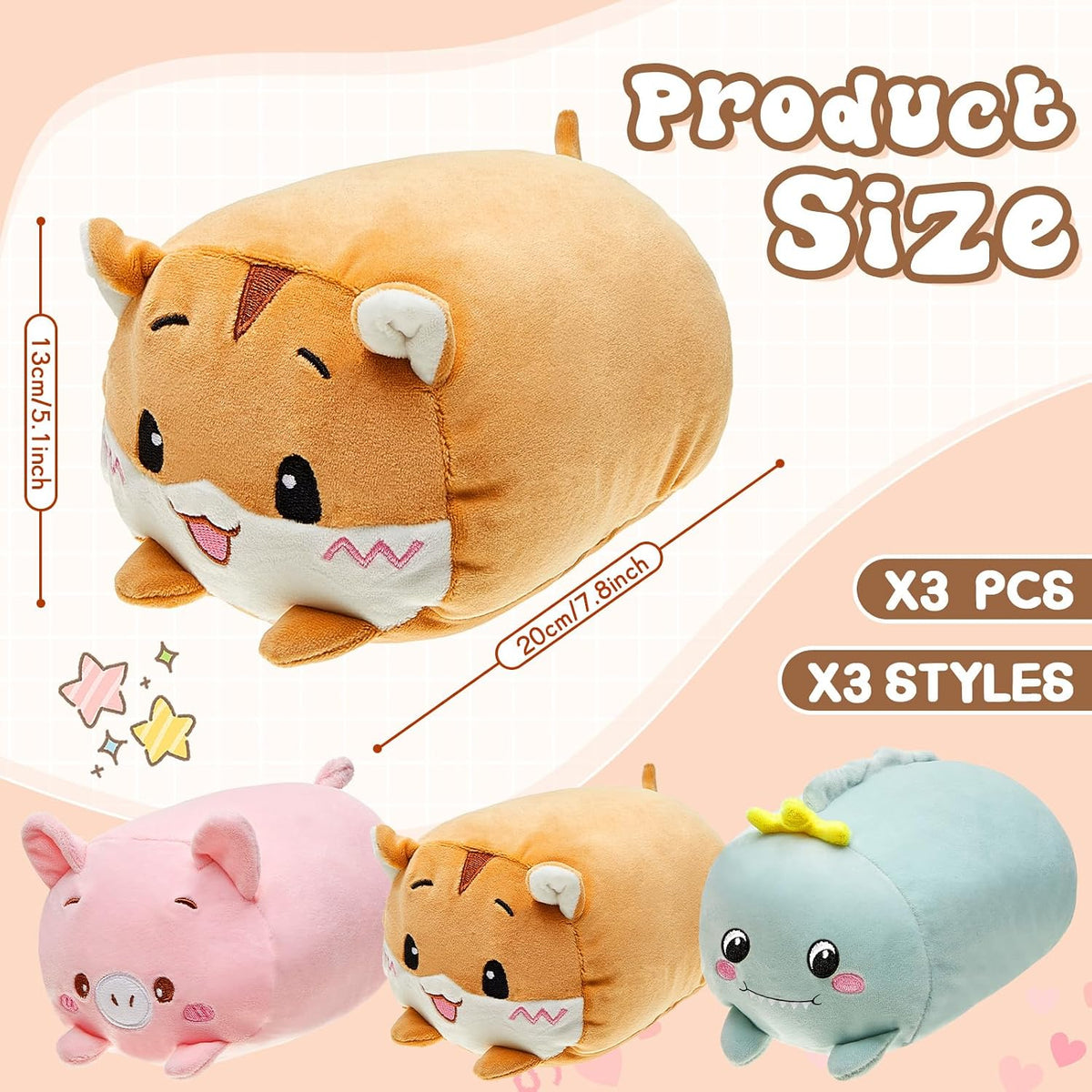 Leitee 3 piezas de peluches de animales de peluche a granel de 8 pu...