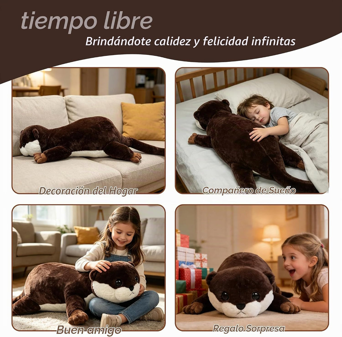 ZBLX Nutria gigante de peluche, animal de peluche grande de 34 pulg...