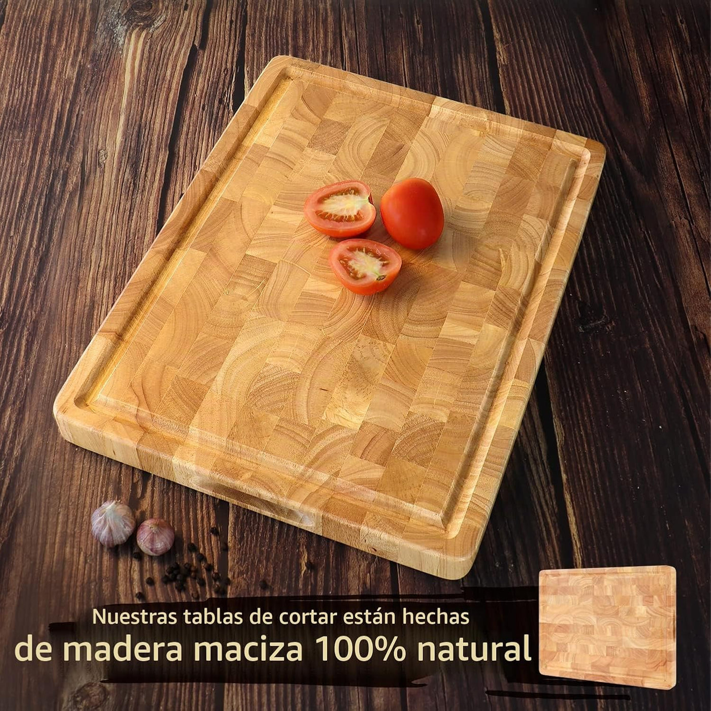 Tabla de cortar de madera de grano final de bloque de carnicero, ta...
