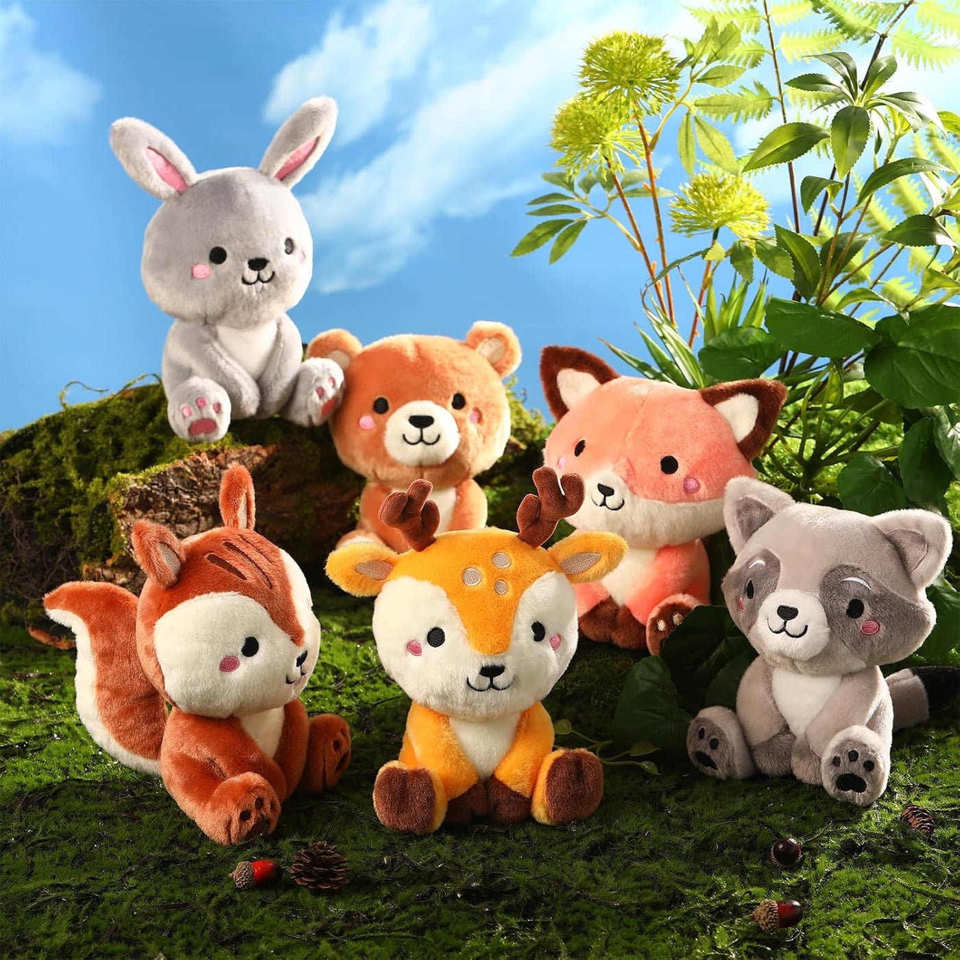 RoundFunny 6 Piezas Juguetes de Animales del Bosque de 7 Pulgadas O...