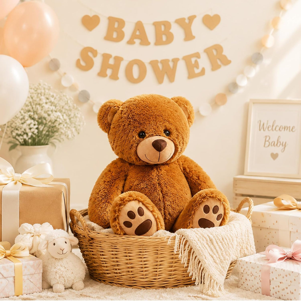 LotFancy Oso de peluche, peluche suave de 20 pulgadas, color marrón...