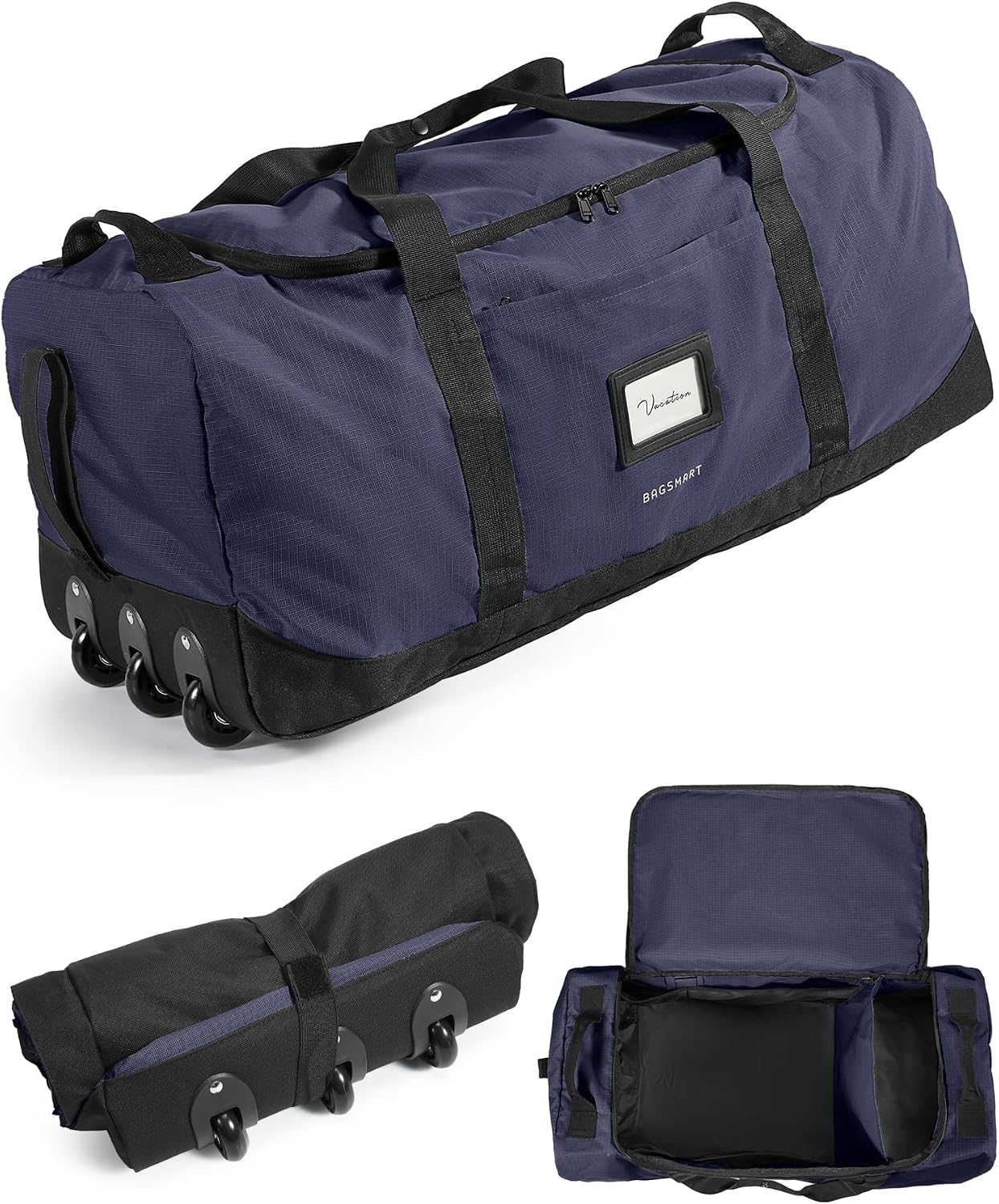 BAGSMART Bolsa de viaje plegable 83L, equipaje grande para viajes |...