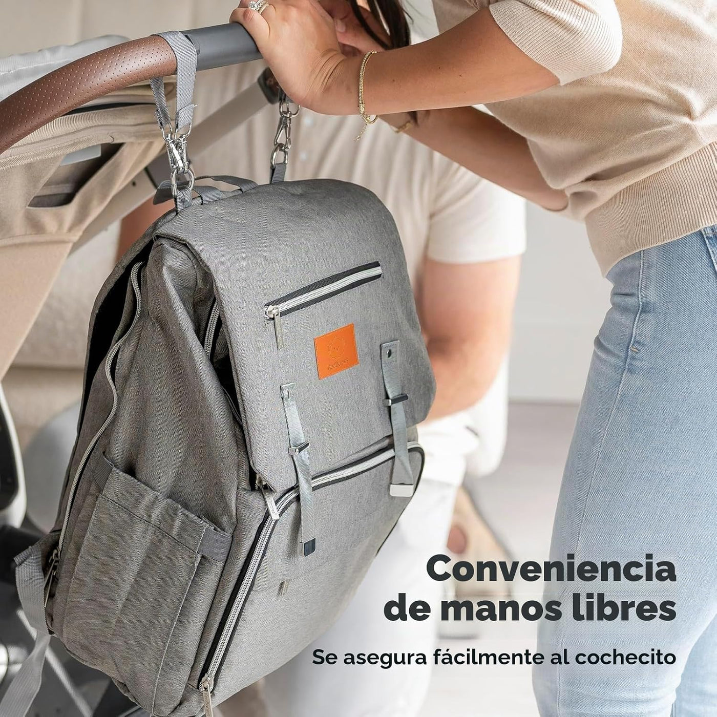 KeaBabies Mochila para pañales para bebé con cambiador, grande (neg...