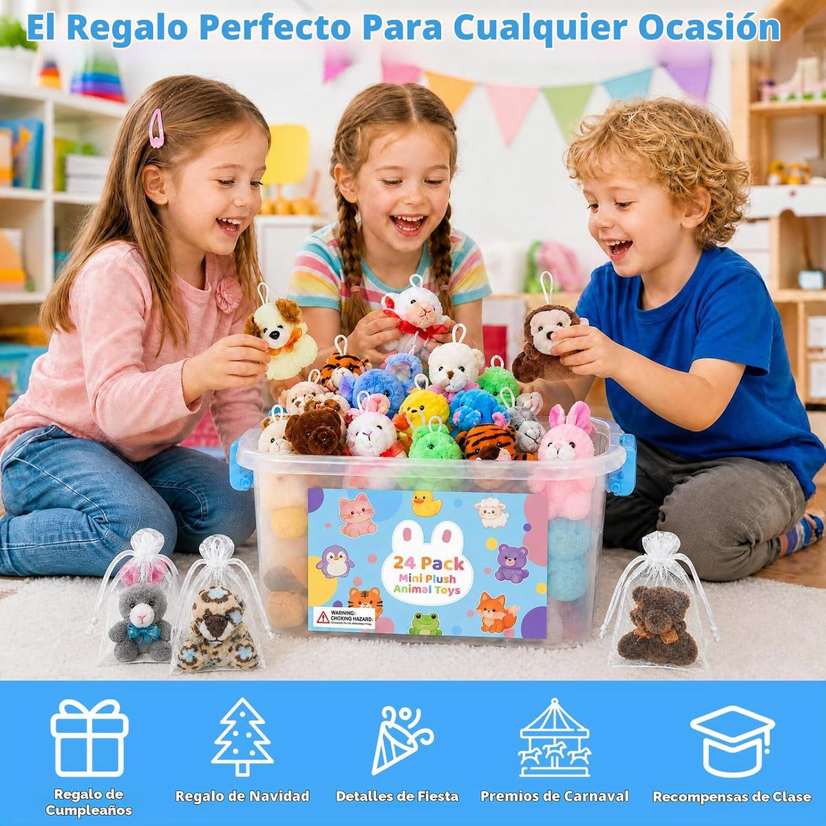Gluaintdux Paquete de 24 mini juguetes de peluche a granel, animale...