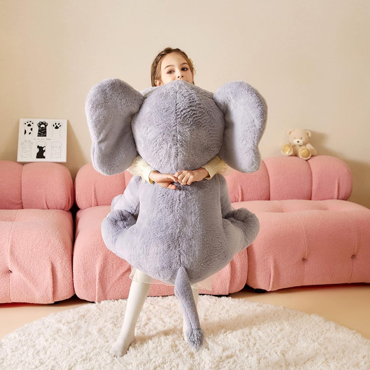 Tumyay Juguete de peluche de elefante gigante, juguete suave, grand...