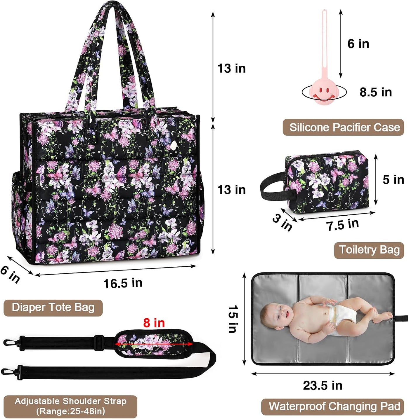 IBFUN Bolso de Pañales para Bebé - Bolso Grande para Bebé 4Pcs con...