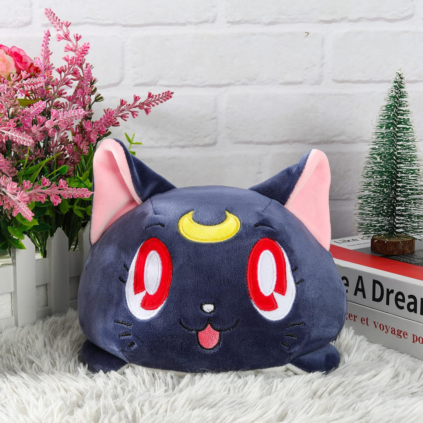 Memall Lindo gato reversible de 8 pulgadas, juguete de peluche de a...