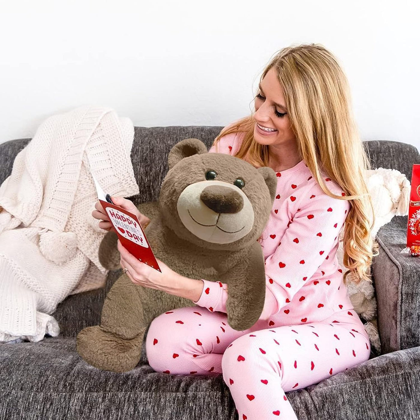 Oso de peluche con peso de 3.5 libras, almohada de animales de felp...