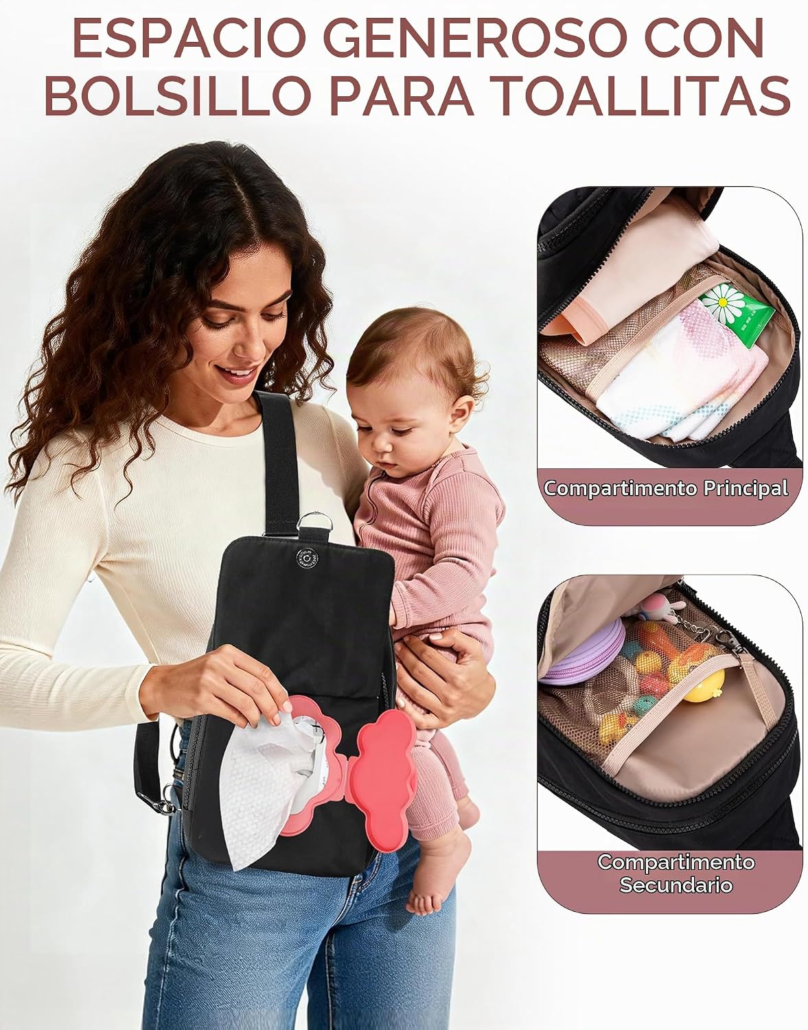 Trahzia Mini bolsa de pañales con cambiador portátil, pequeña bolsa...