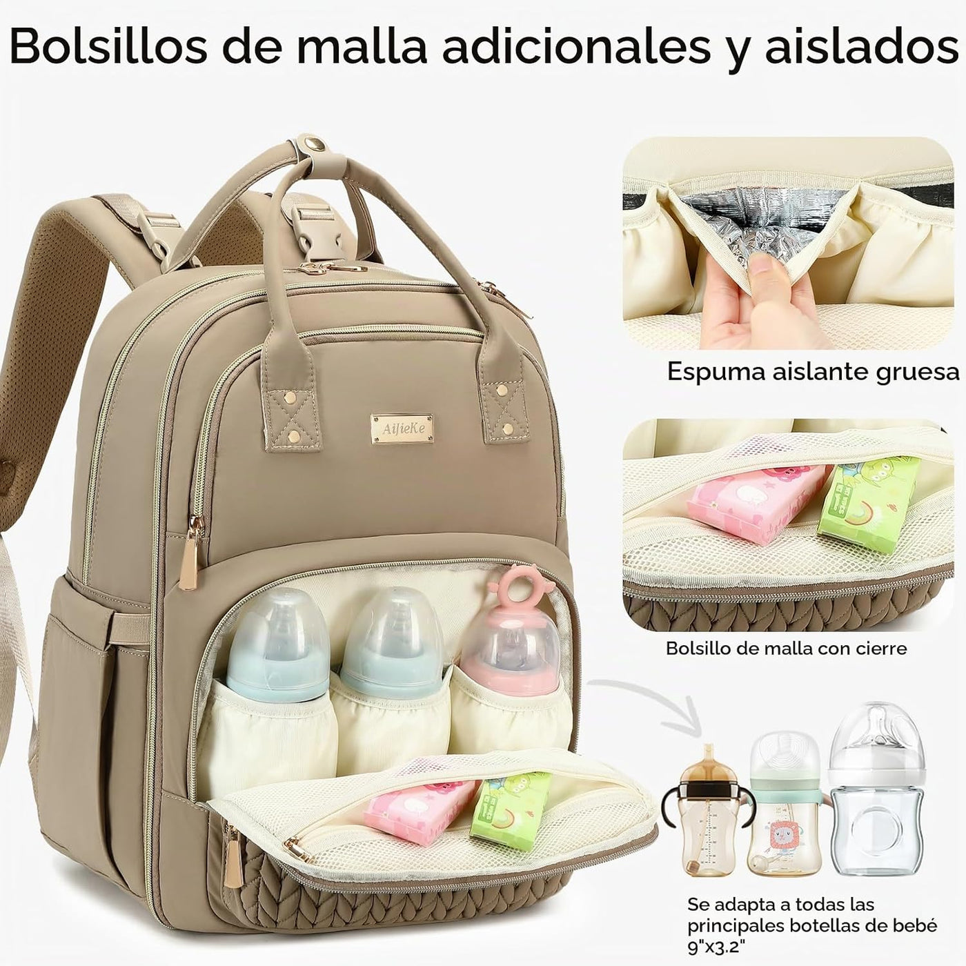 Mochila para pañales, grande, multifuncional, para niños, niñas y b...