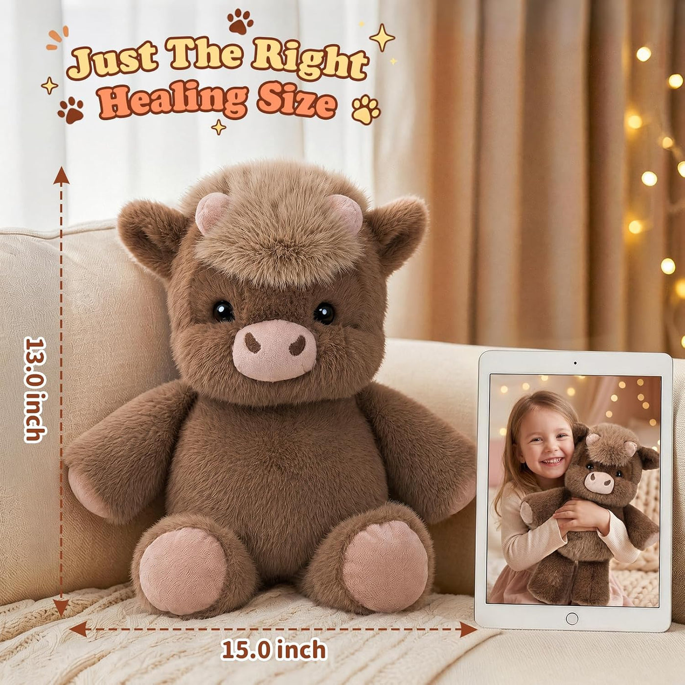 Running Plushies Highland Cow, animal de peluche interactivo de 16....