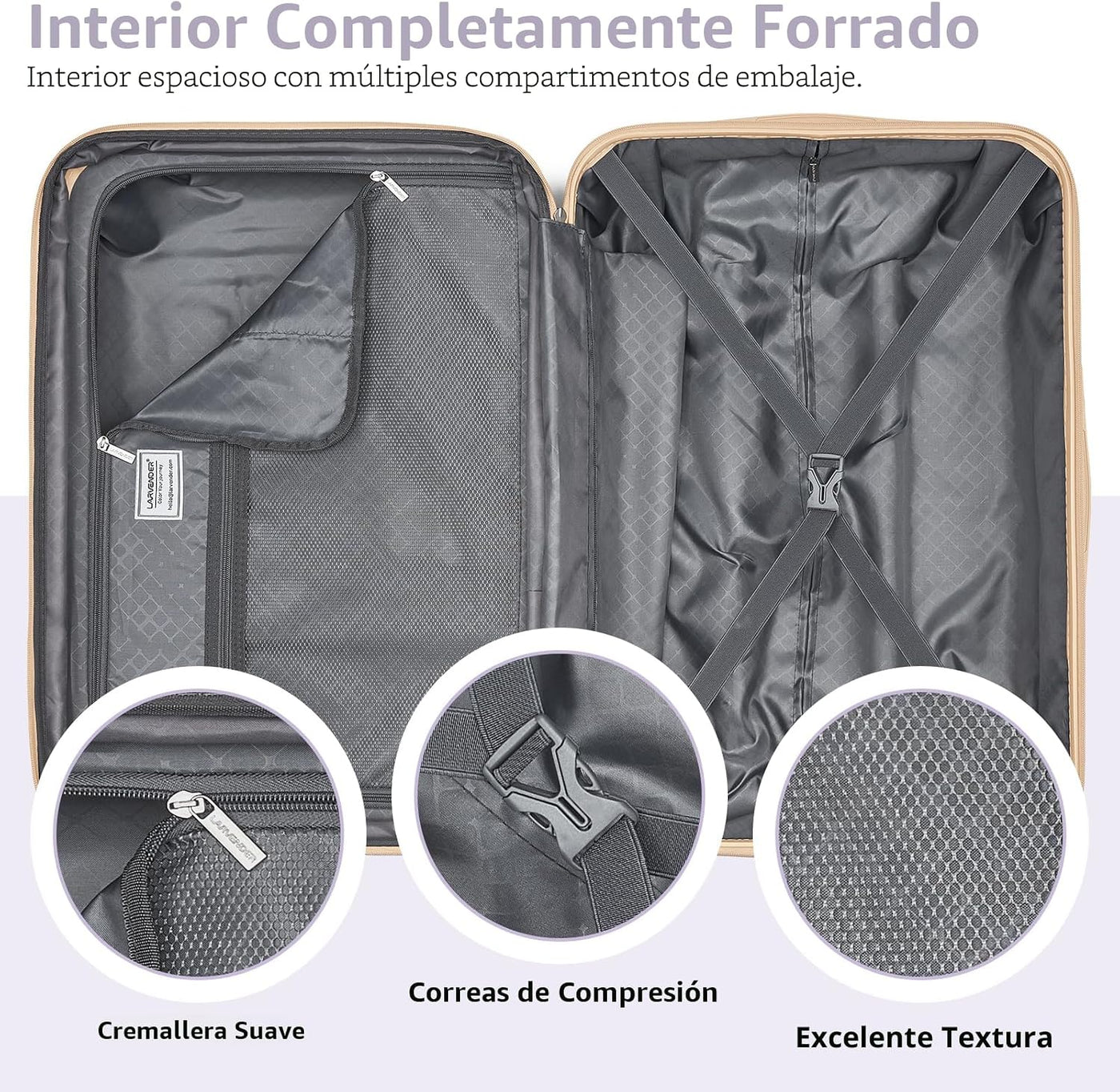 Juegos de equipaje LAVENDER Expandibles Juego de equipaje vintage |...