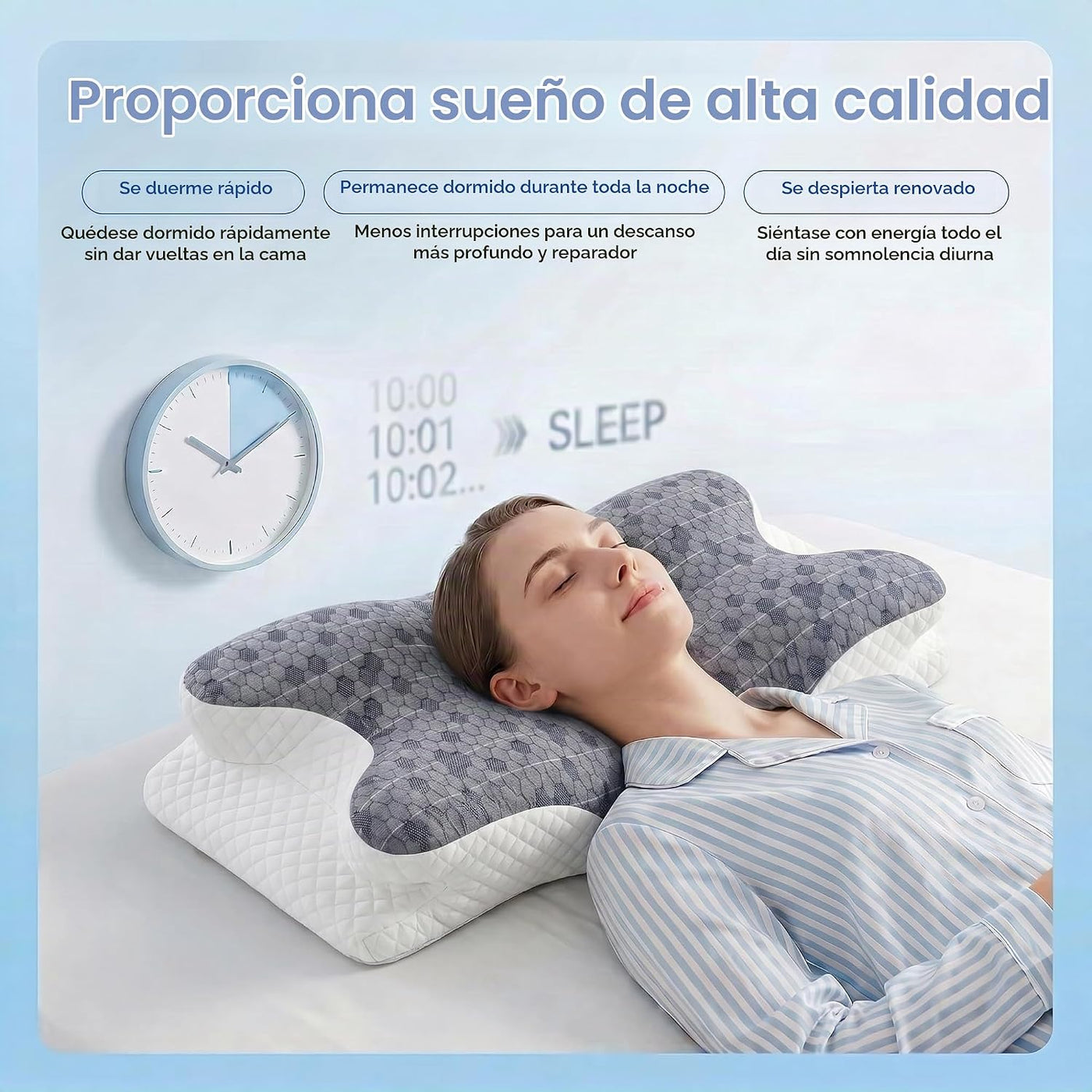 CHANCEE Almohada cervical para aliviar el dolor de cuello, almohada...