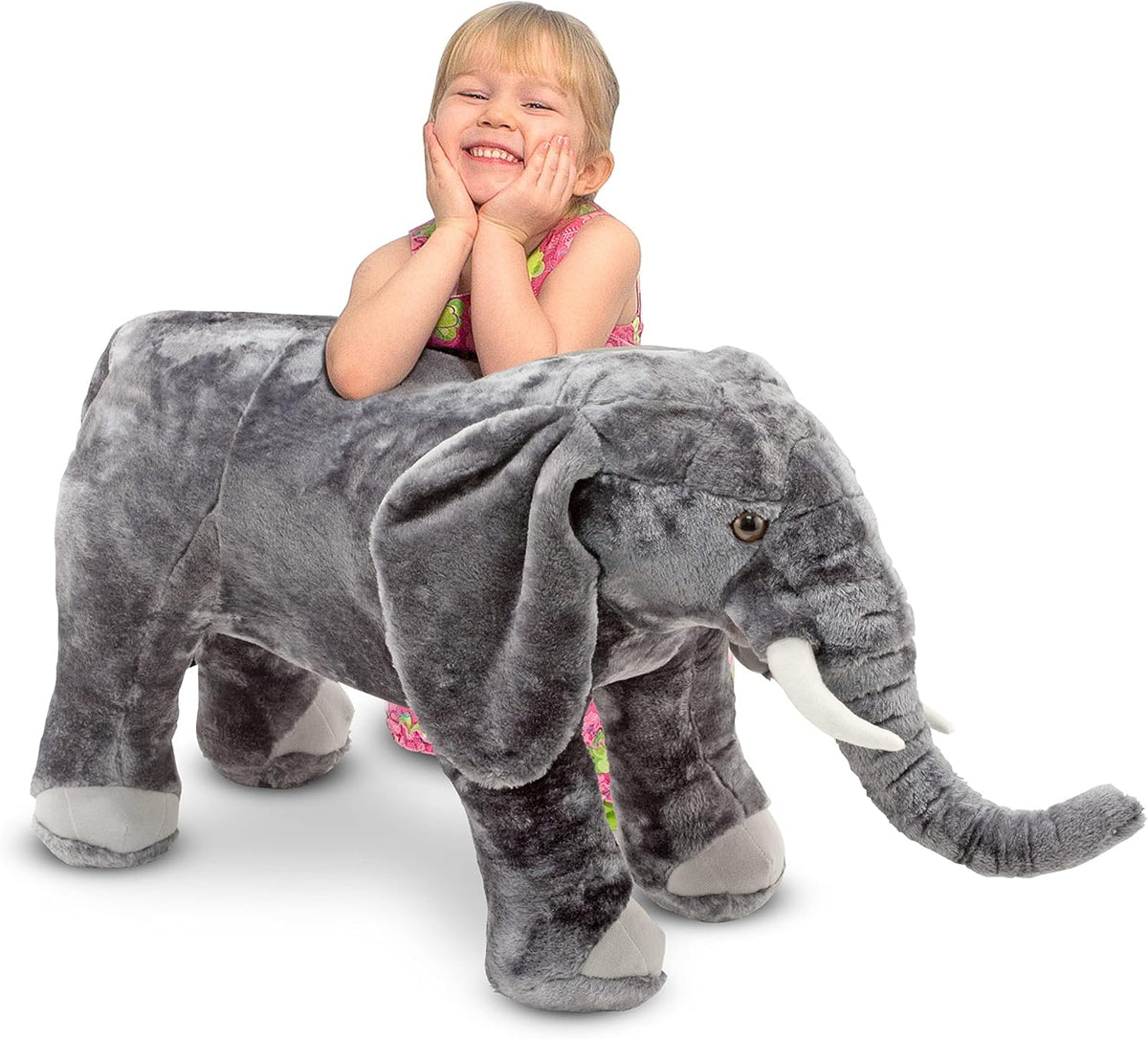 Melissa & Doug Elefante gigante - Animal de peluche realista (m...