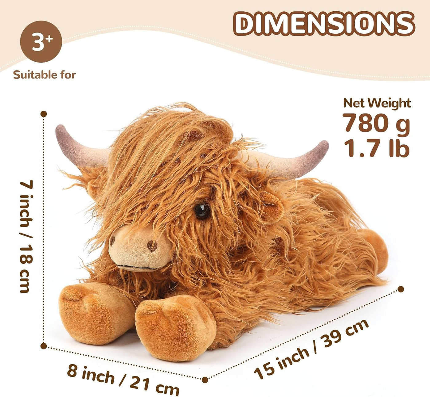 Highland Cow - Animales de peluche para microondas, almohadilla tér...