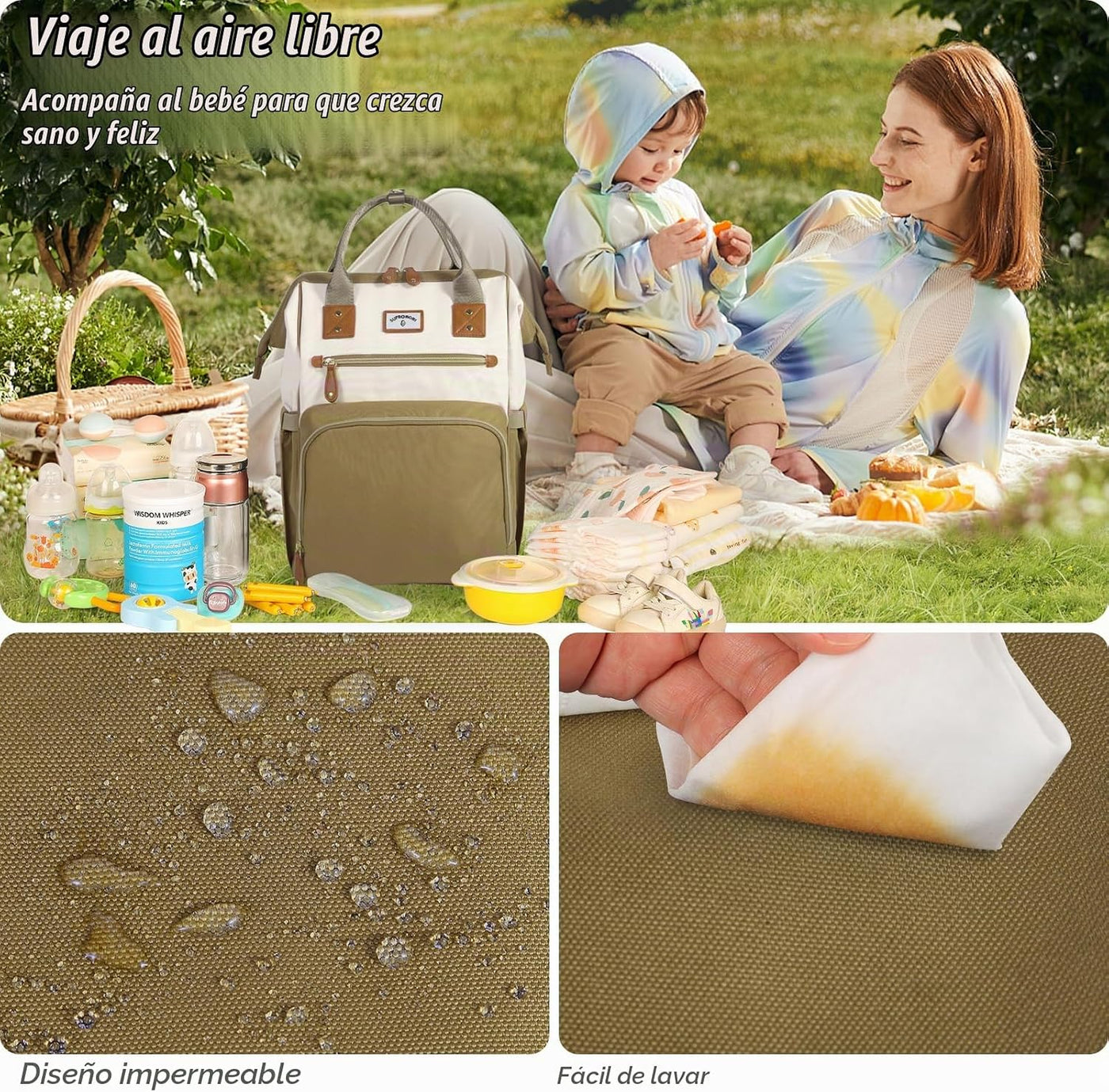SUPROMOMI Mochila para pañales: bolsa de bebé para niño y niña, bol...