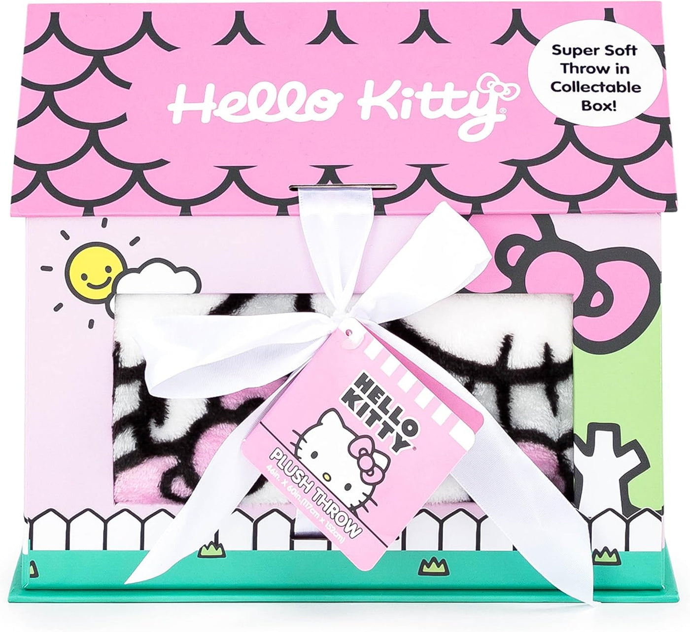 Jay Franco Hello Kitty - Manta con caja de regalo de casa de juegos...