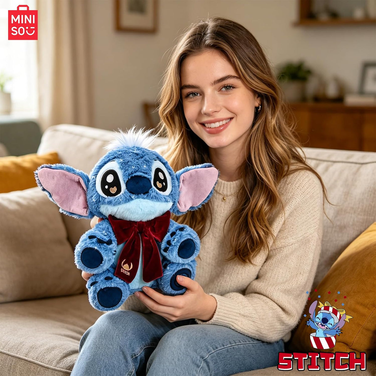 MINISO Disney Stitch - Peluche de 10 pulgadas, colección Lilo&S...
