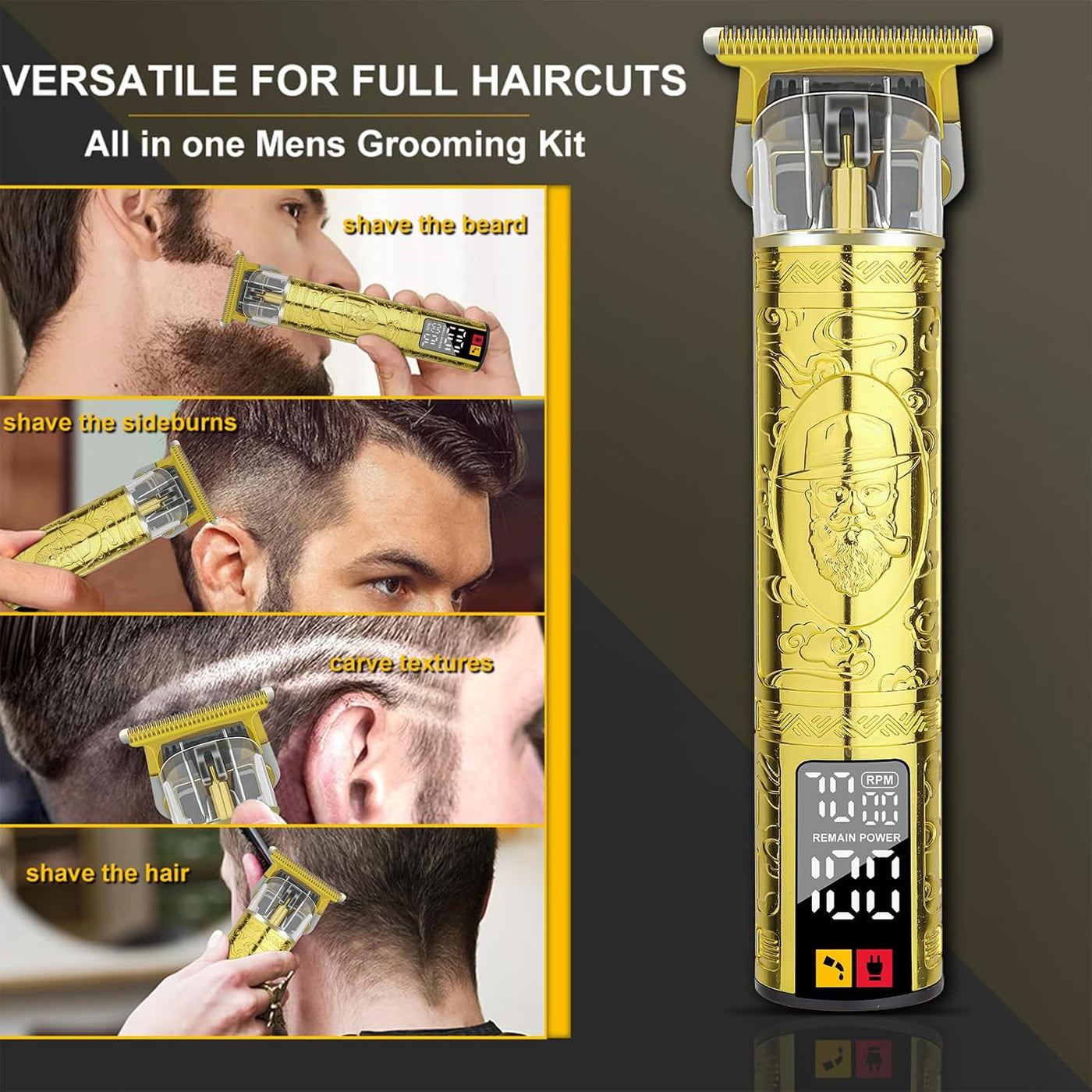 LQT Cortadora de pelo profesional inalámbrica para hombres, juego d...