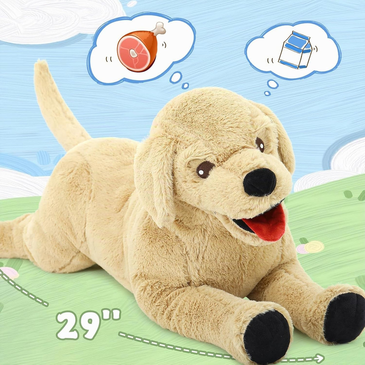 Lanmore Animal de Peluche de Perro de 29 pulgadas, Cachorro Grande...