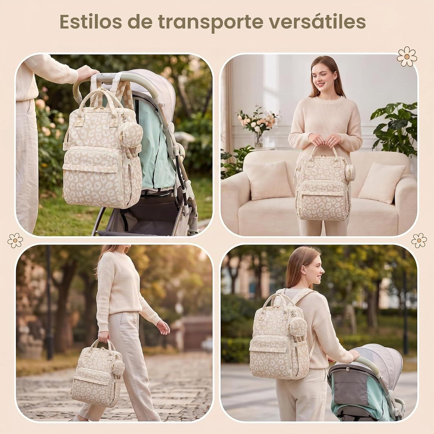 Lrenagao Mochila para pañales de bebé para mamá y papá, bolsa de pa...