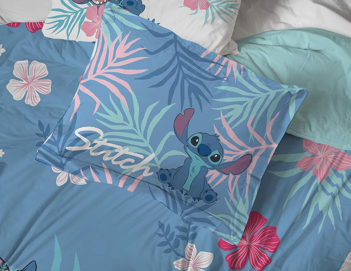 Jay Franco Disney Lilo & Stitch - Juego de edredón Queen de 7 p...
