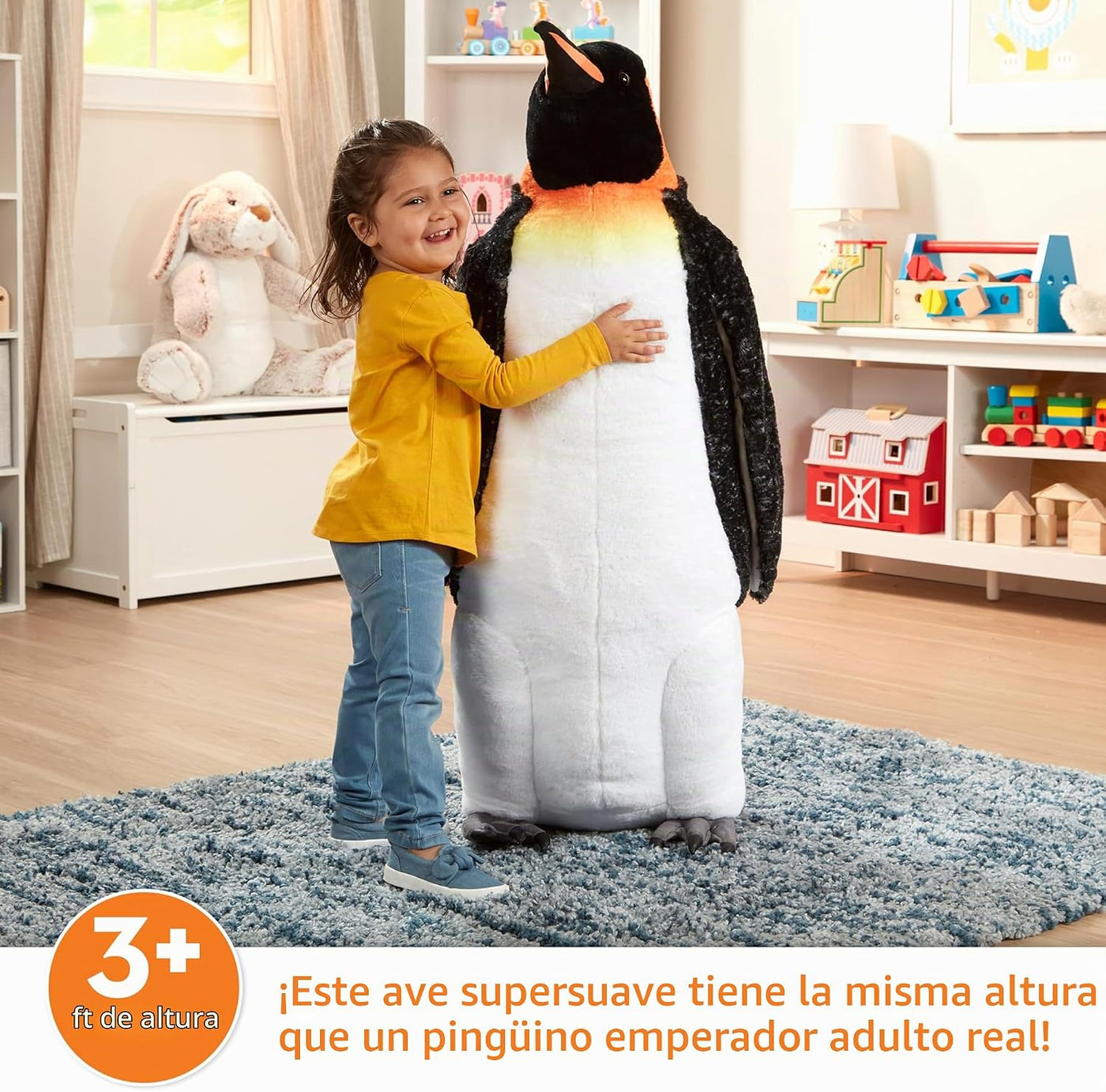 Melissa & Doug Peluche gigante realista de pingüino emperador d...