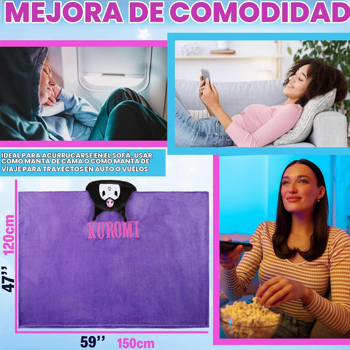 Hello Kitty Sanrio - Manta con capucha para mujer, adolescentes, fo...