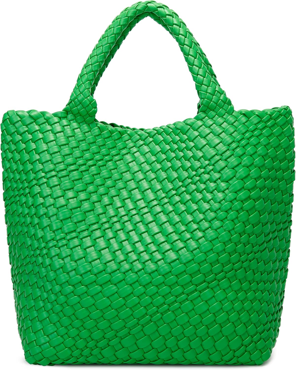 Bolso tejido para mujer, bolso tote de cuero vegano grande para ver...
