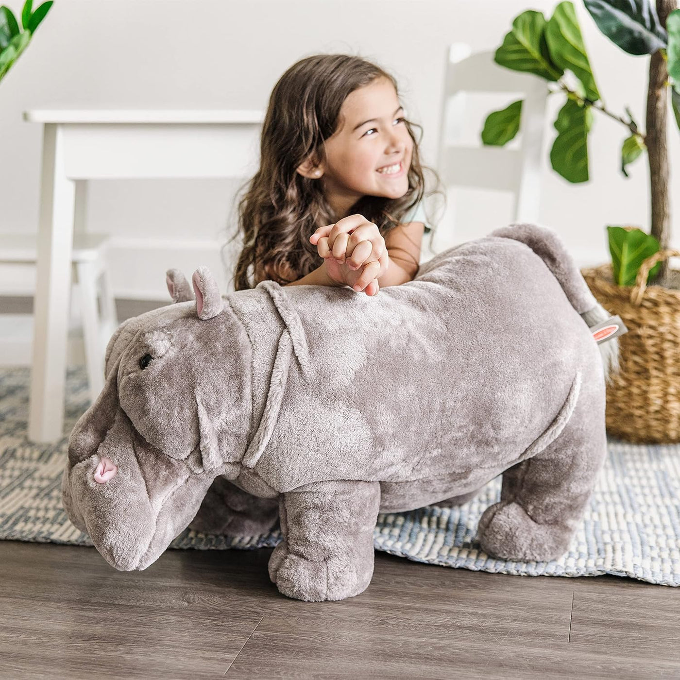 Melissa & Doug Hipopótamo gigante - Animal de peluche realista...