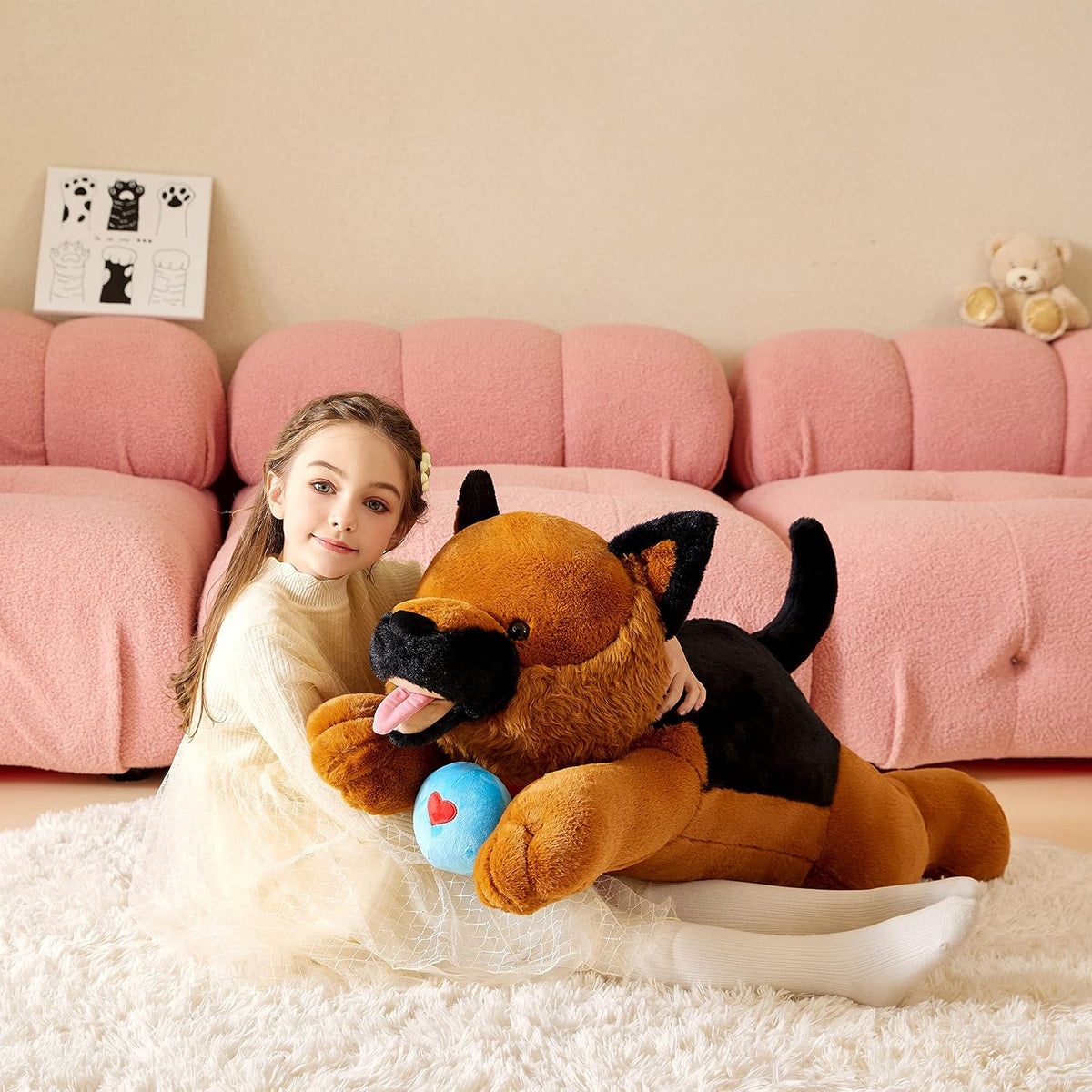 Tumyay Perro Pastor Alemán Gigante Animal de Peluche Juguete Suave,...