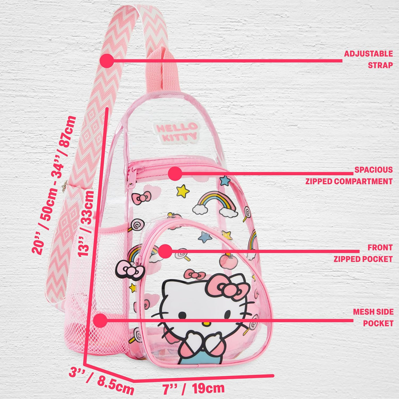 Get Trend Hello Kitty | Kuromi | Cinnamoroll - Bolso cruzado transp...