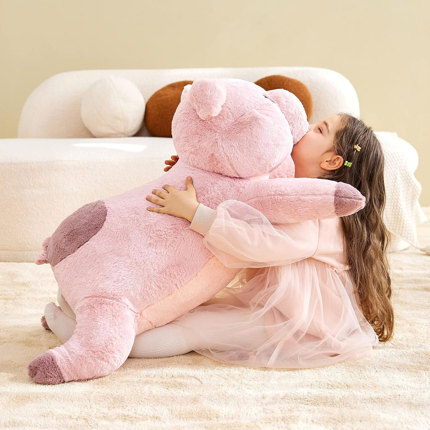 IKASA Peluche de cerdo gigante de 30 pulgadas, súper suave, sin cre...