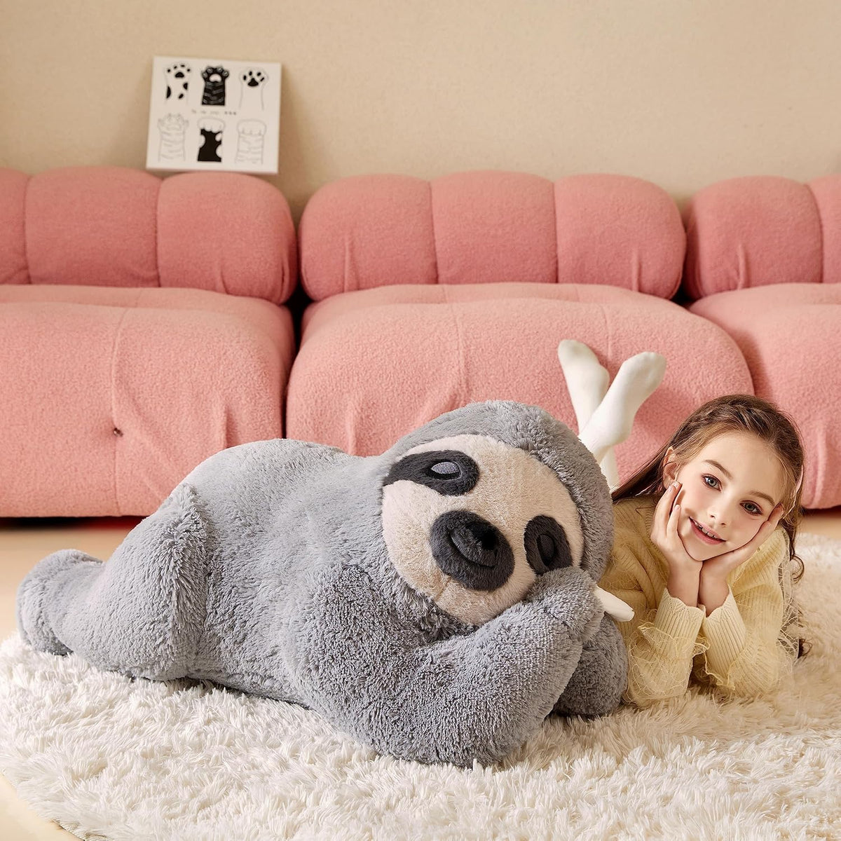Tumyay Peluche de perezoso gigante de peluche suave, juguetes grand...