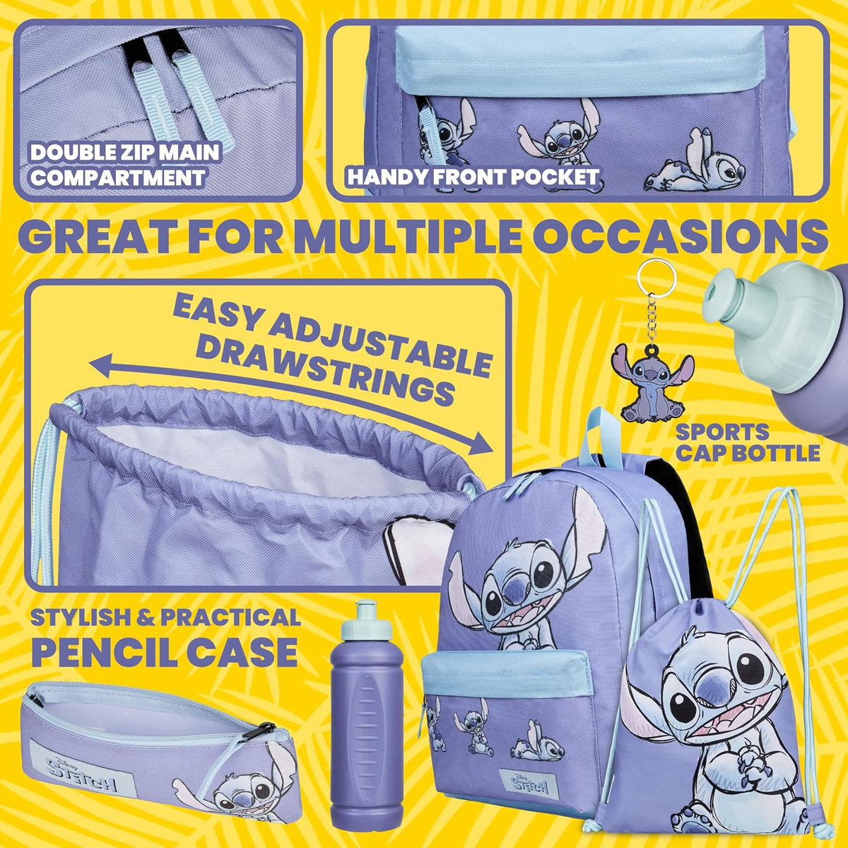 Disney Stitch - Mochila de 5 piezas, regalos para niñas, niños con...