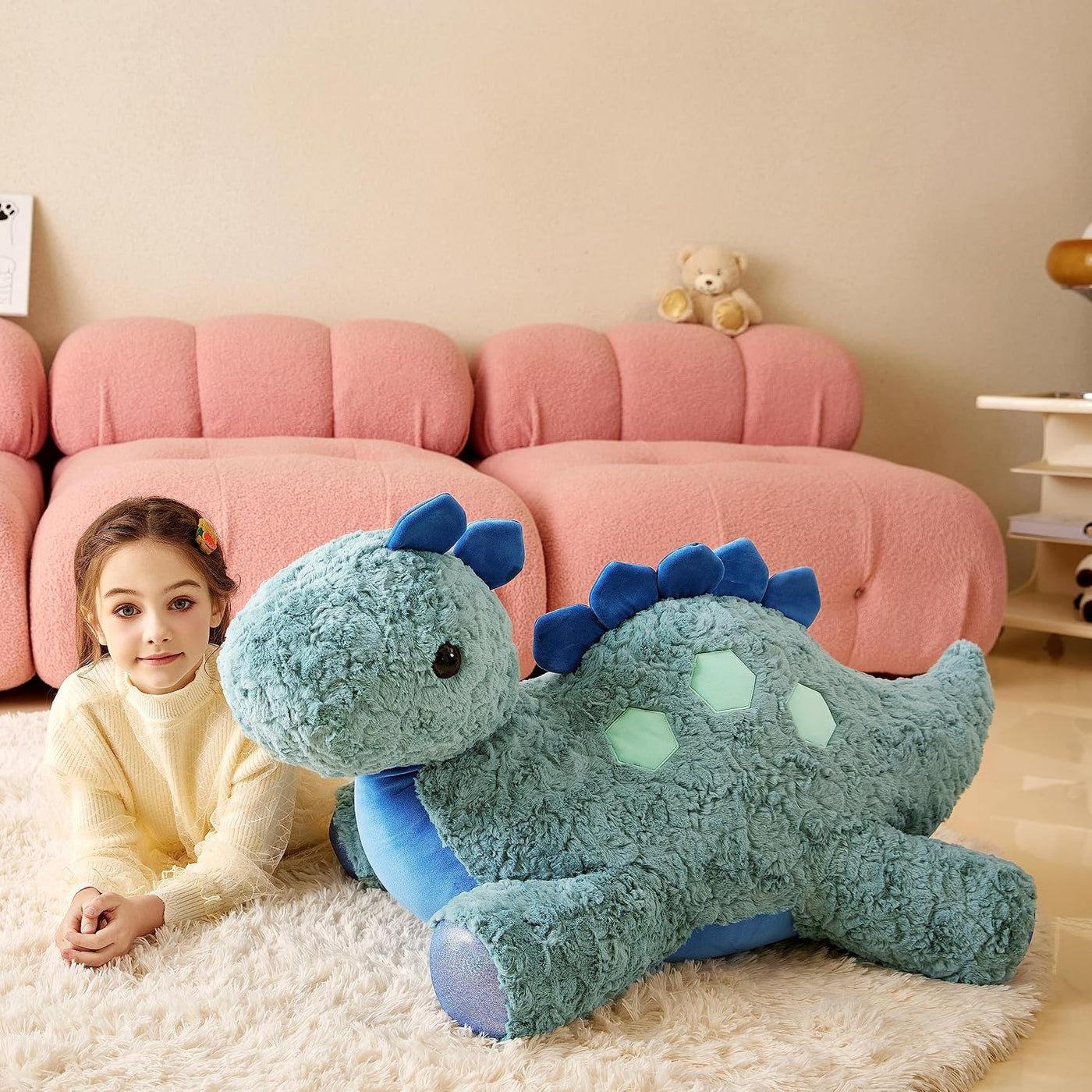 Tumyay Animal de peluche gigante de Stegosaurus de felpa suave, jug...