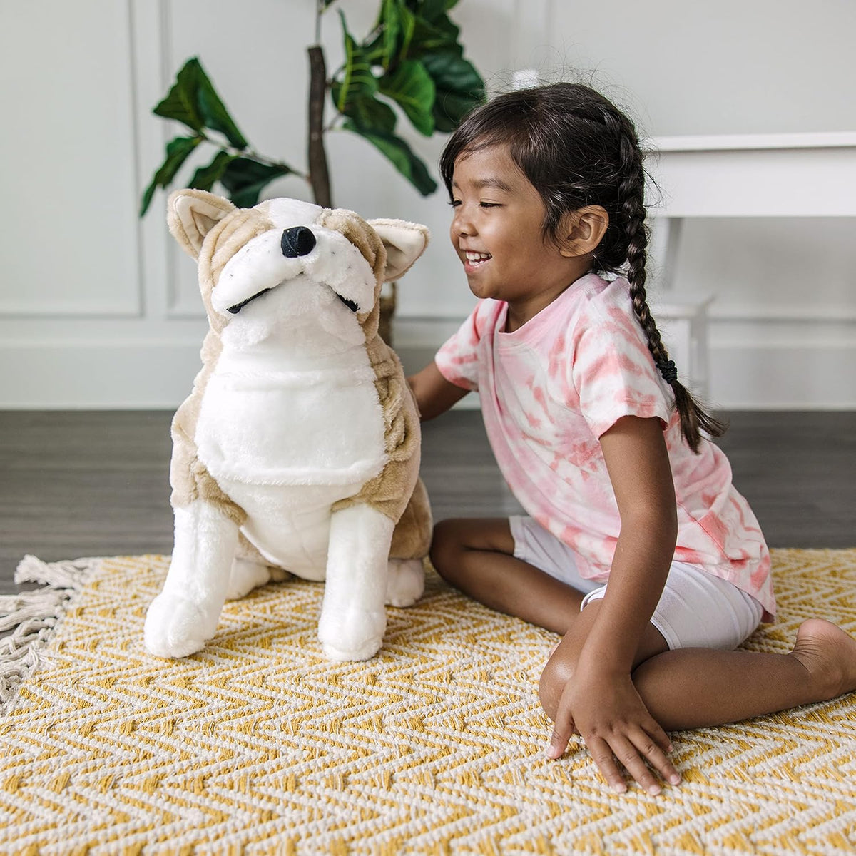Melissa & Doug Bulldog inglés gigante, animal de peluche realis...