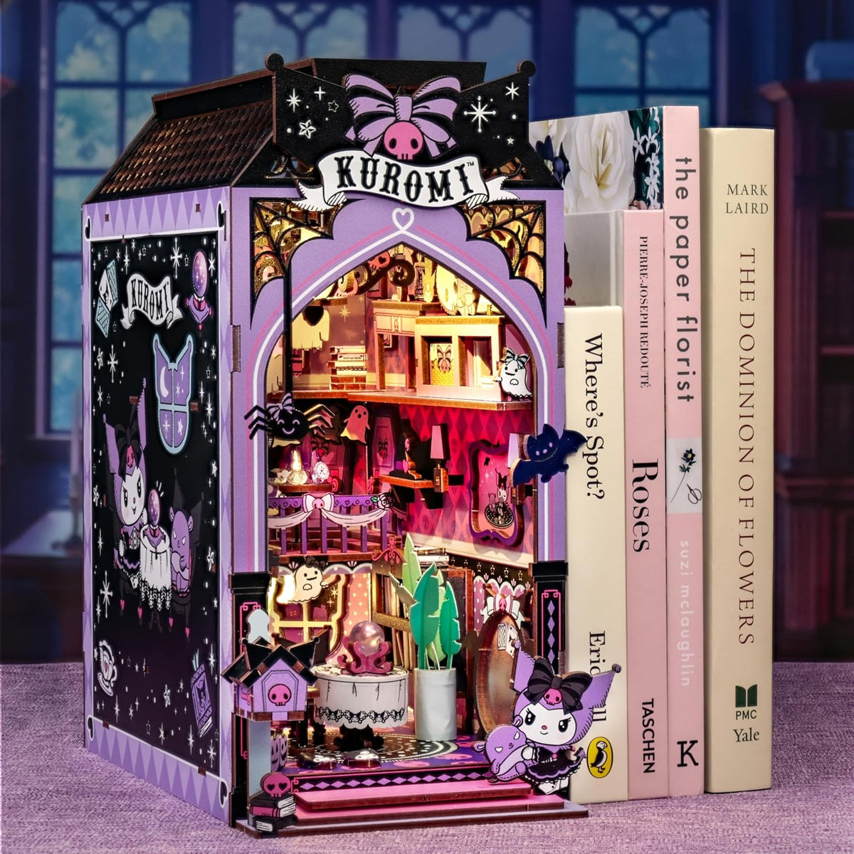 Hands Craft Kuromi Spooky House - Kit de rincón de libros para bric...
