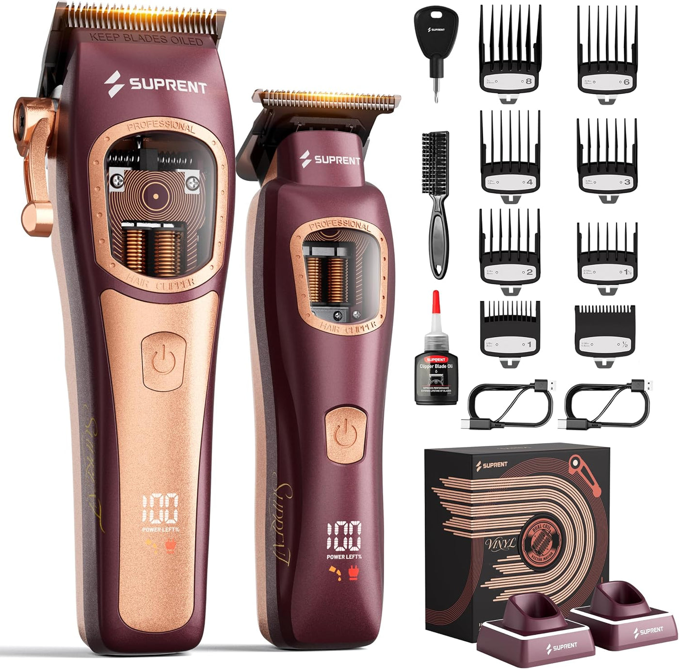 SUPRENT Cortapelos profesionales para peluquero: kit de corte de ca...