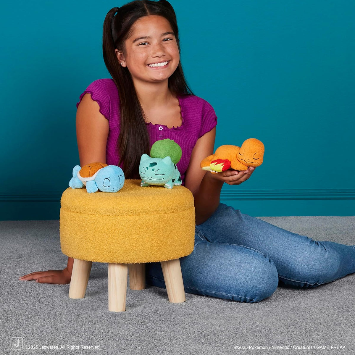 Pokémon 5" Squirtle, Charmander, Bulbasaur durmientes, paquete...