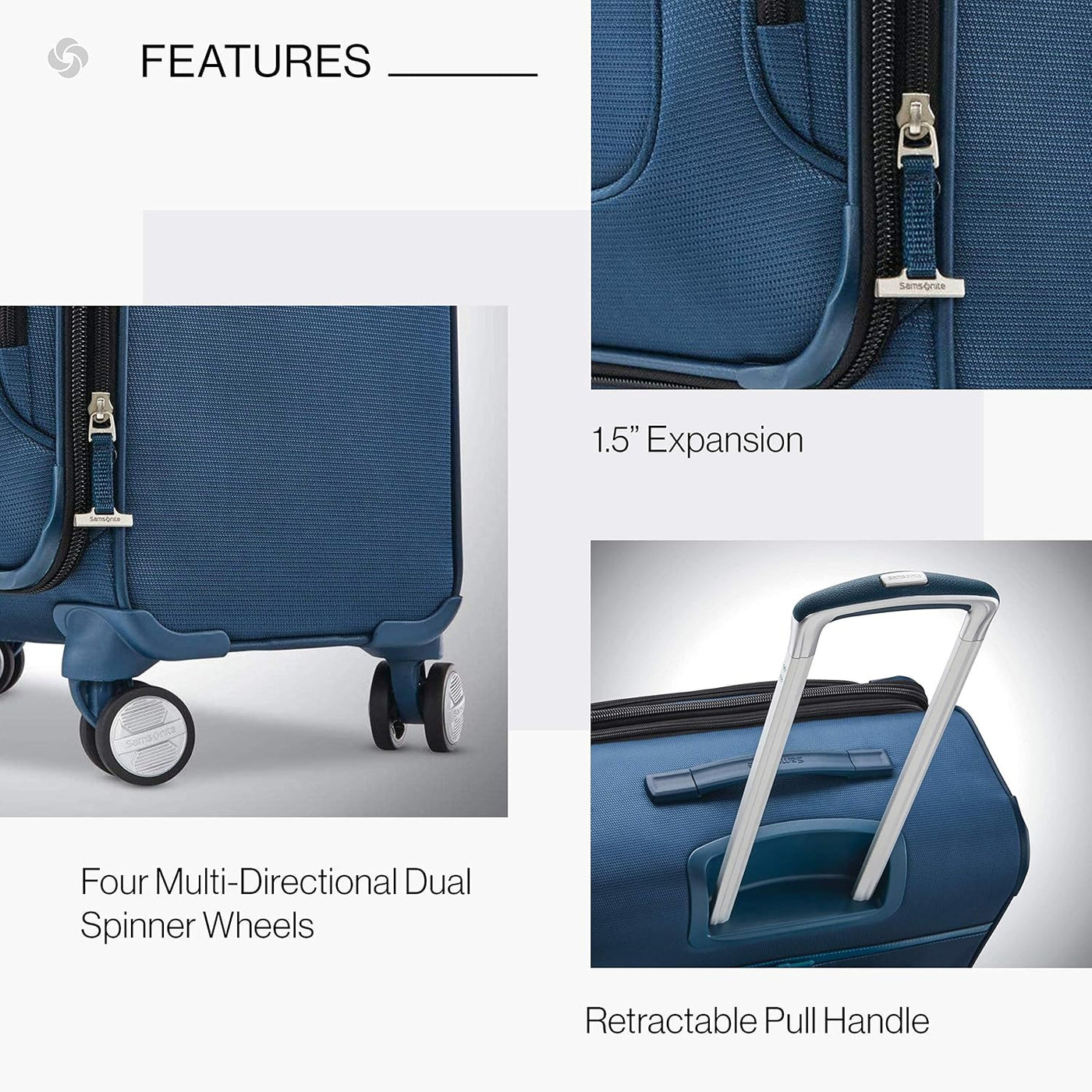 Samsonite SoLyte DLX Maleta de Mano Giratoria Expandible, azul (Med...