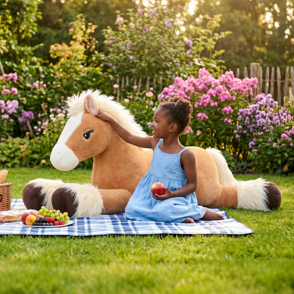 IKASA Animal de peluche de caballo gigante de 47 pulgadas, súper su...
