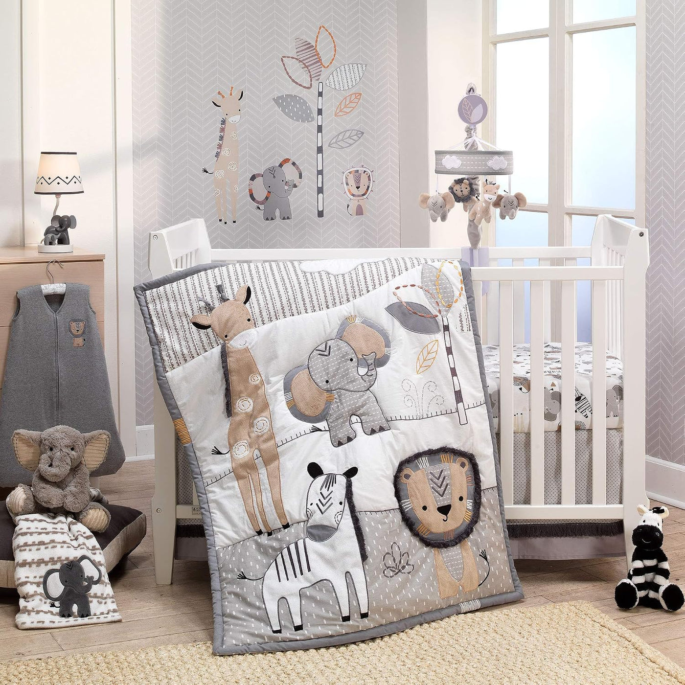 Lambs & Ivy Jungle Safari - Peluche de elefante de peluche, col...