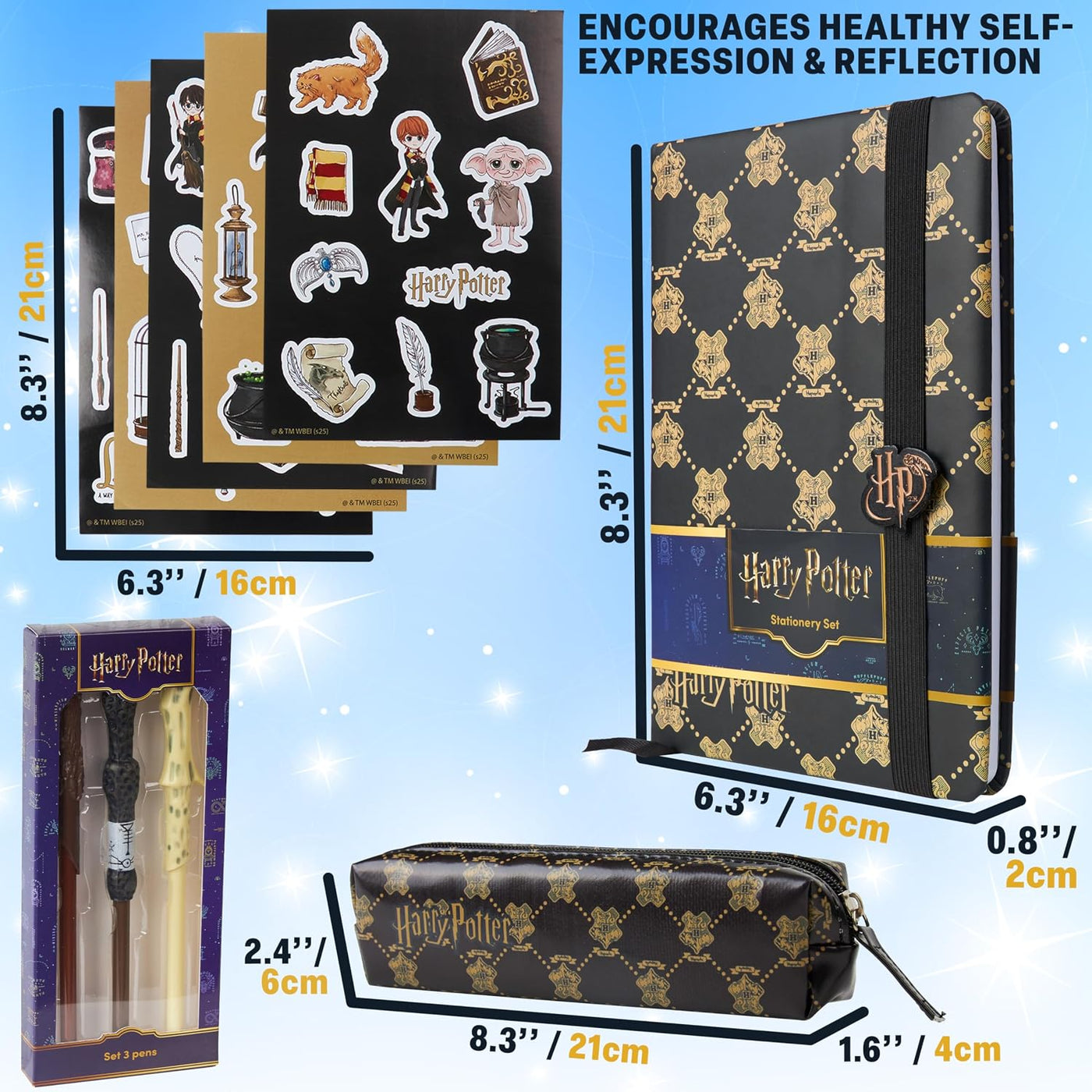 Get Trend Harry Potter - Juego de papelería para niñas, 4 piezas |...